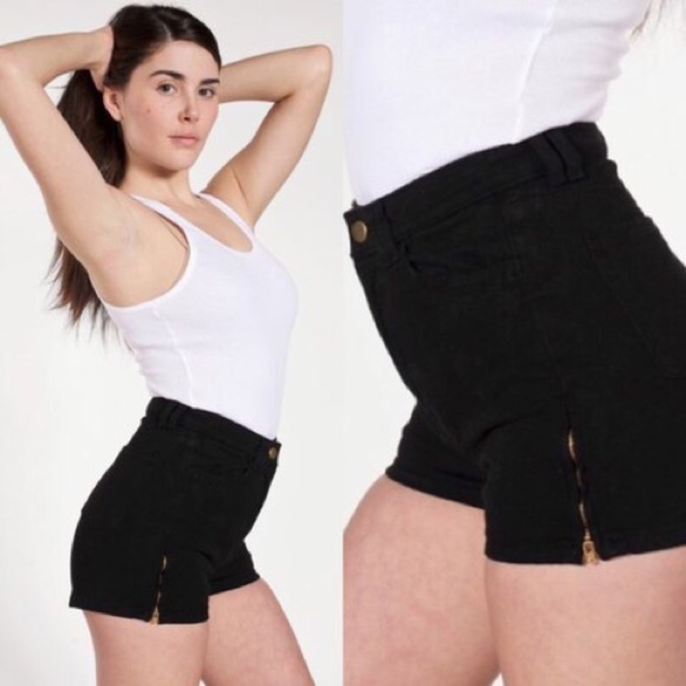 American Apparel Black High Waisted Shorts